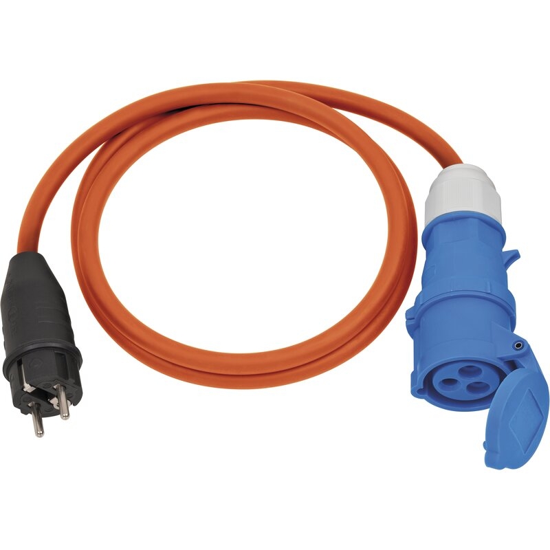 Alargador/adaptador IP44 H07RN F 3G 2,5 230V/16A con clavija y toma de corriente CEE para uso industrial, marítimo y camping Brennenstuhl