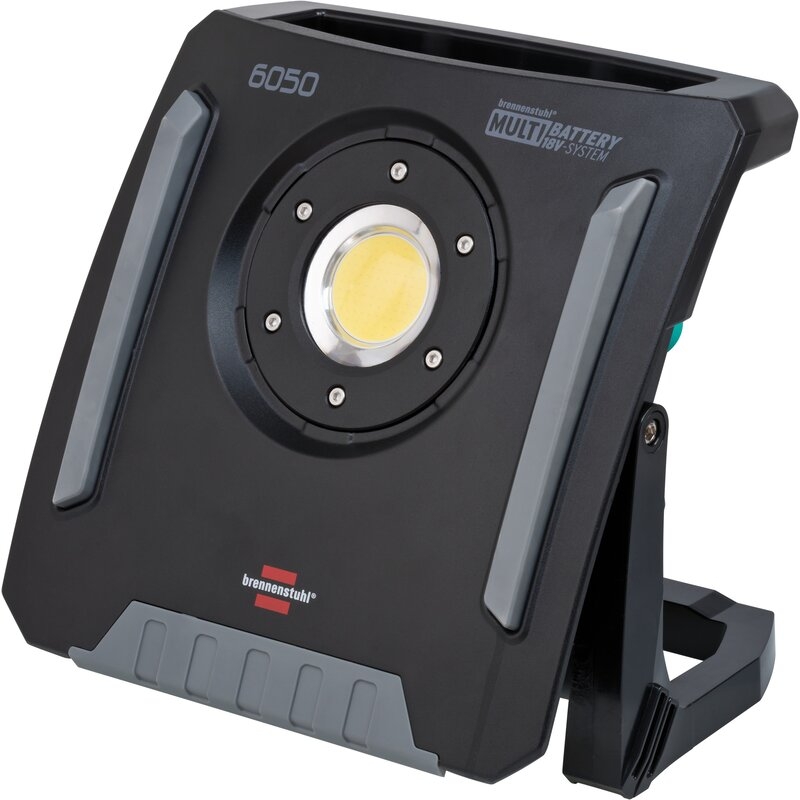 Foco híbrido LED 6050 MH con toma de corriente + MULTI BATTERY SYSTEM, compatible con las baterías 18V de 5 fabricantes - IP65 Brennenstuhl