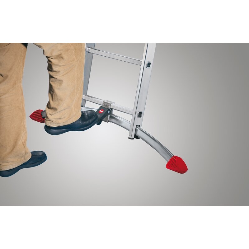 Escalera combinada de 3 tramos con estabilizador curvo ProfiLOT Hailo