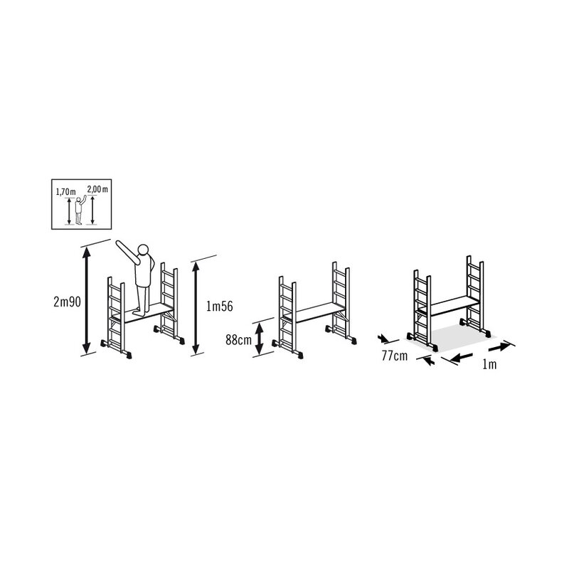 Andamio E85-200 de aluminio Hobby 3 Hailo