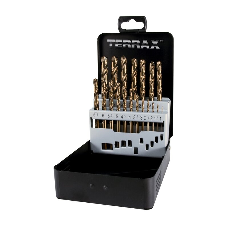 Juegos brocas helicoidales DIN 338 tipo N HSS-Co 5 Cobalto rectificadas Terrax