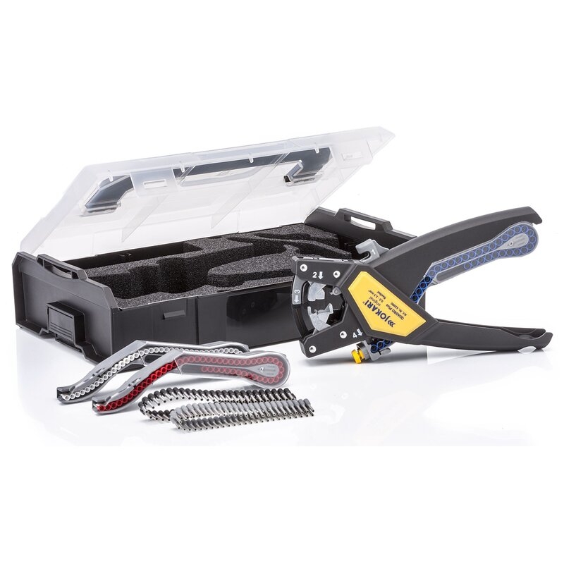 Herramienta de corte, pelado, torsión y crimpación de cables QUADRO Plus Jokari