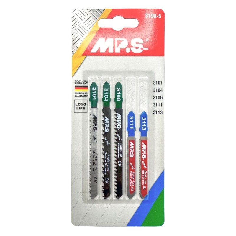 Juego de 5 sierras de calar madera y metal 3199-5 MPS