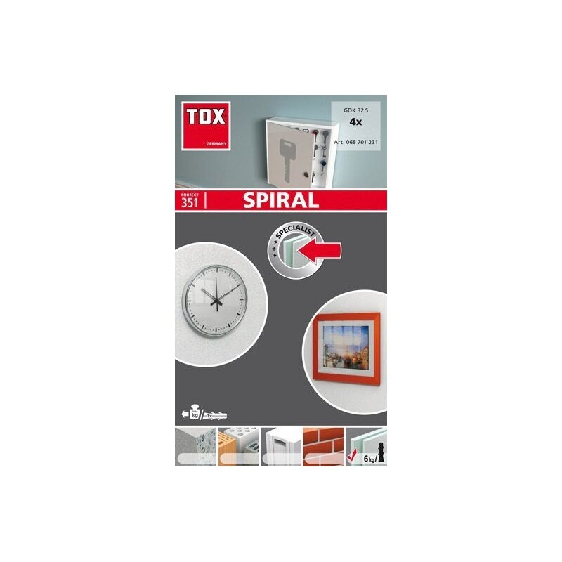 Taco para cartón-yeso GDK SPIRAL Tox