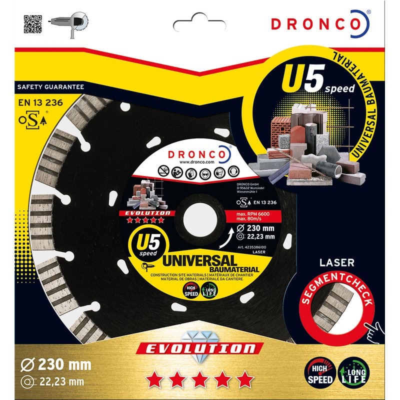 Disco de diamante Evolution U5 Speed - Universal obra Dronco