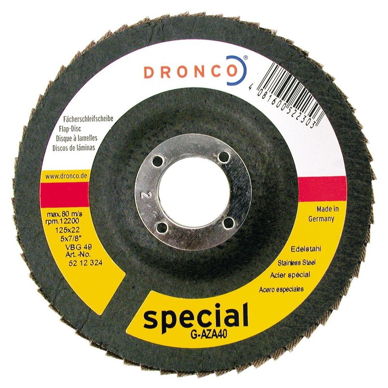 Disco de láminas abrasivas zirconio (base abombada) G-AZ-A  Dronco