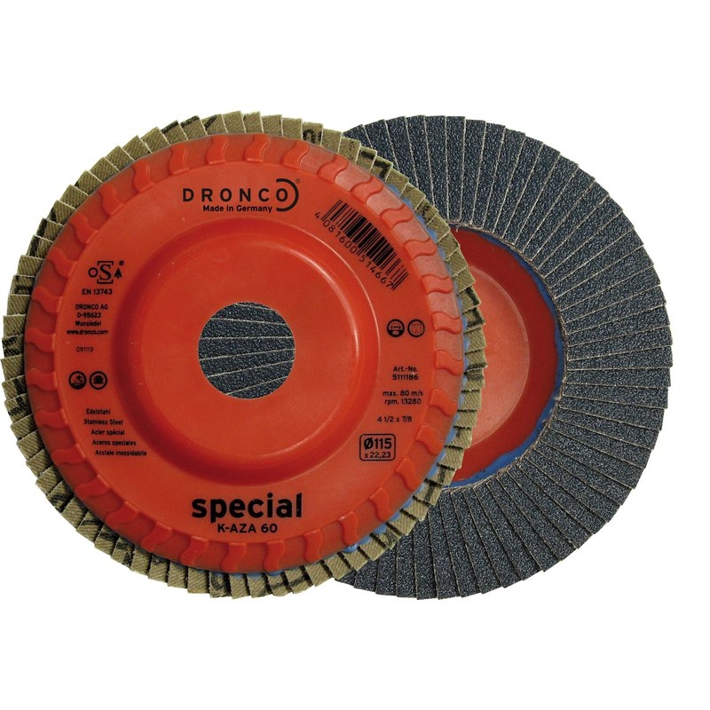 Disco de láminas abrasivas zirconio base plástico plana K-AZA   Dronco