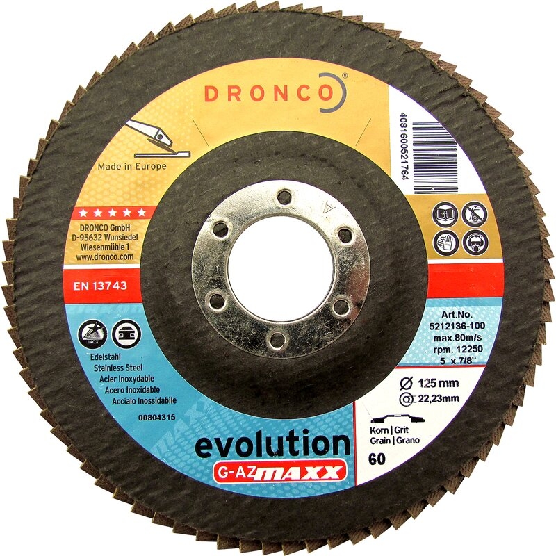 Discos de láminas abrasivas zirconio (base abombada) G-AZ MAXX Dronco