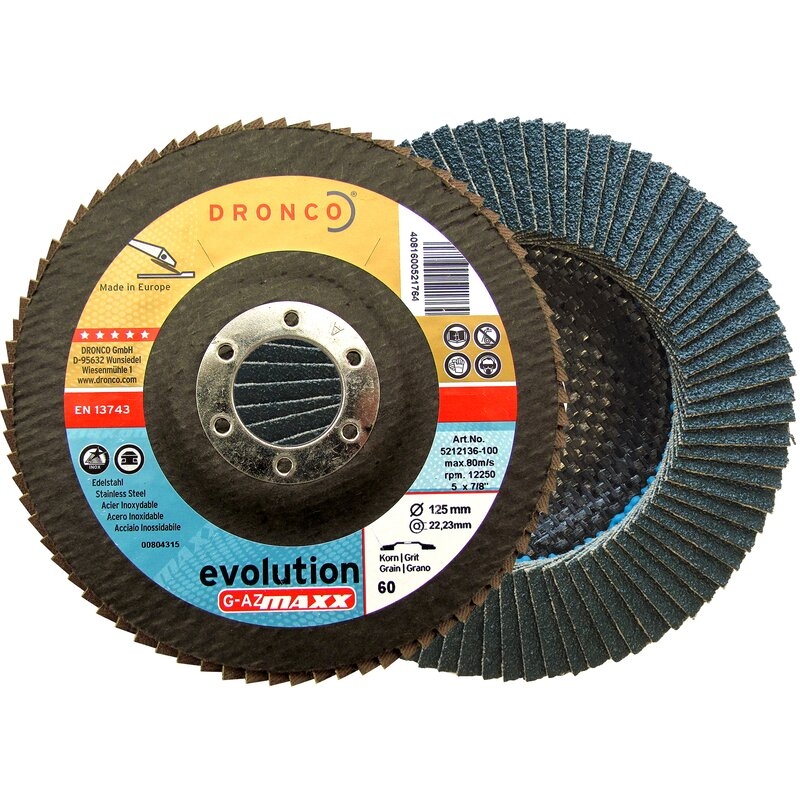 Discos de láminas abrasivas zirconio (base abombada) G-AZ MAXX Dronco
