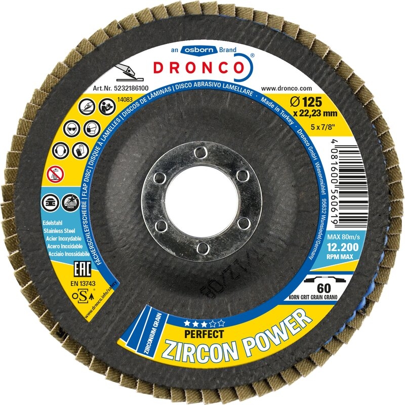 Disco de láminas abrasivo zirconio ZIRCON POWER (antes G-AZ-A) Dronco