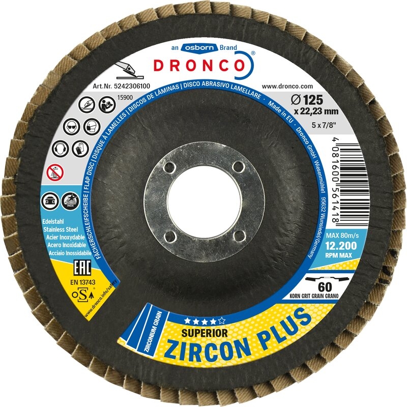 Disco de láminas abrasivo zirconio ZIRCON PLUS (antes G-AZ) Dronco