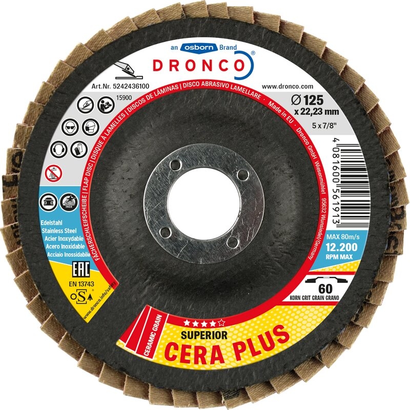 Disco de láminas abrasivo cerámico CERA PLUS (antes G-AK) Dronco