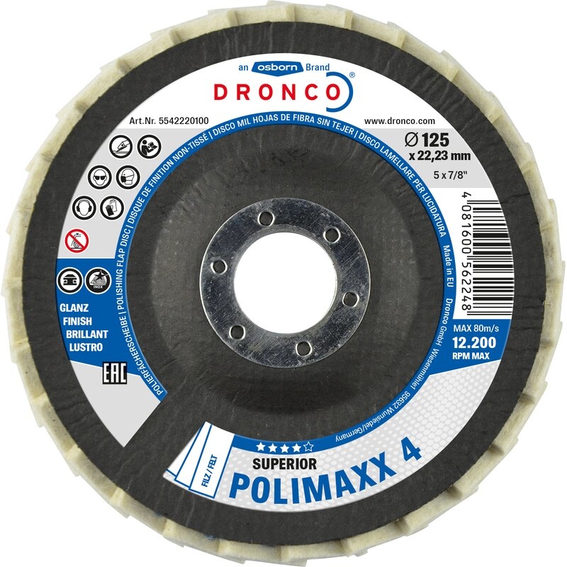 Discos de láminas de fieltro para pulir/abrillantar POLIMAXX 4 Dronco