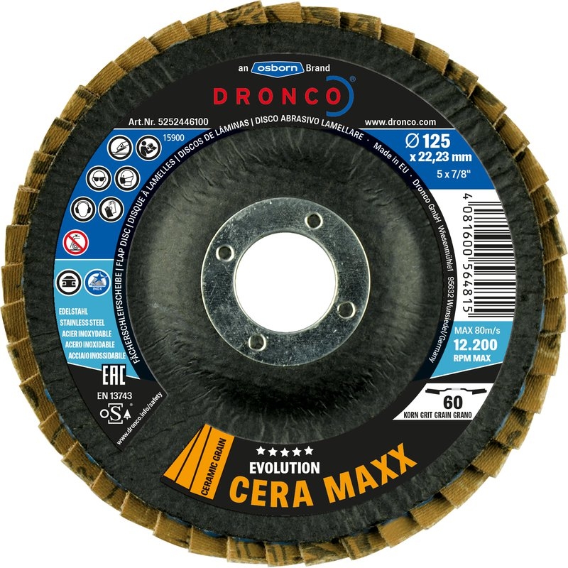 Disco de láminas abrasivo cerámico CERA MAXX Dronco