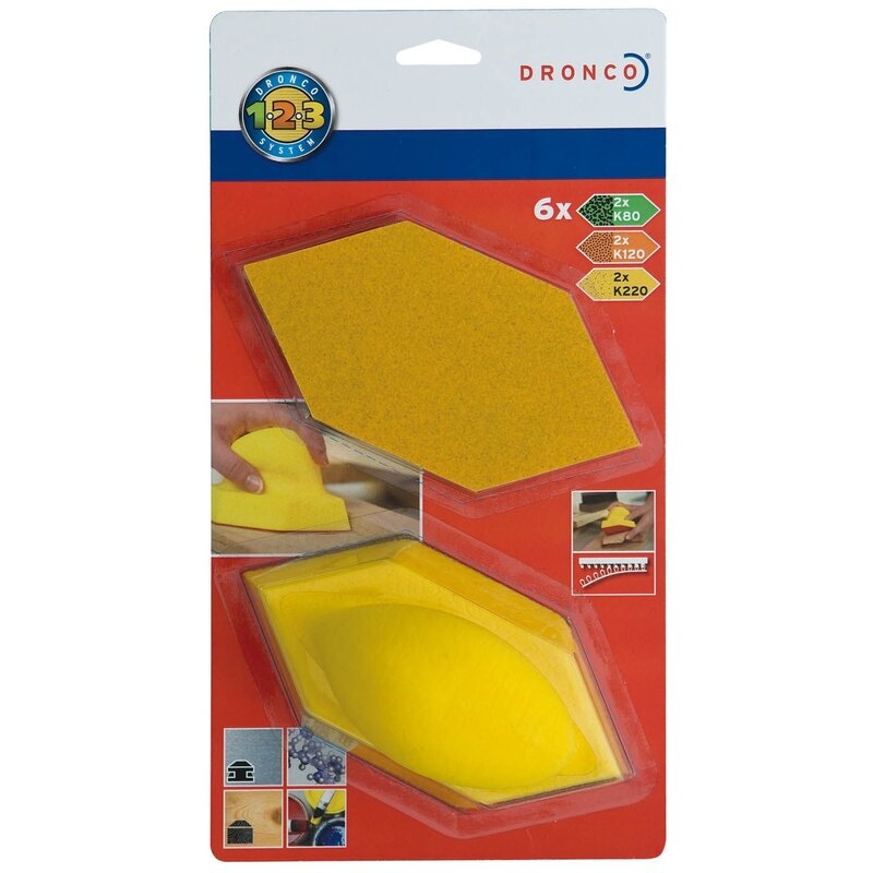Set de lijadora hexagonal 150x75 mm Dronco