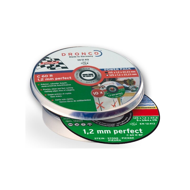 Pack de discos de corte C 60 R Perfect Express (10 uds. en caja metálica) Dronco