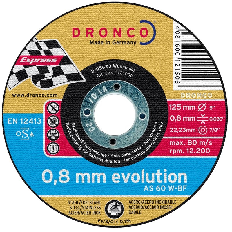 Pack de discos de corte AS 60 W EvolutionLifetime Plus (10 uds. en lata sellada) Dronco