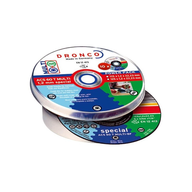 Pack de discos de corte ACS 60 T Multi Special (10 uds. en caja metálica) Dronco