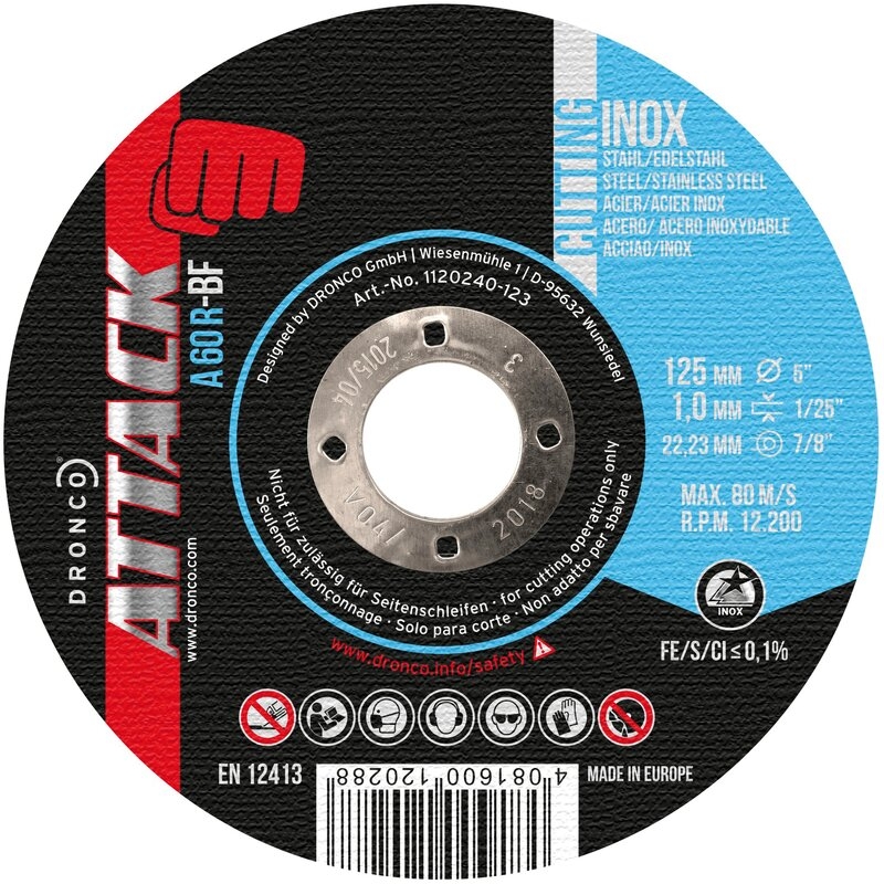 Pack de discos de corte A 60 R ATTACK (Pack de 10 uds.) Dronco