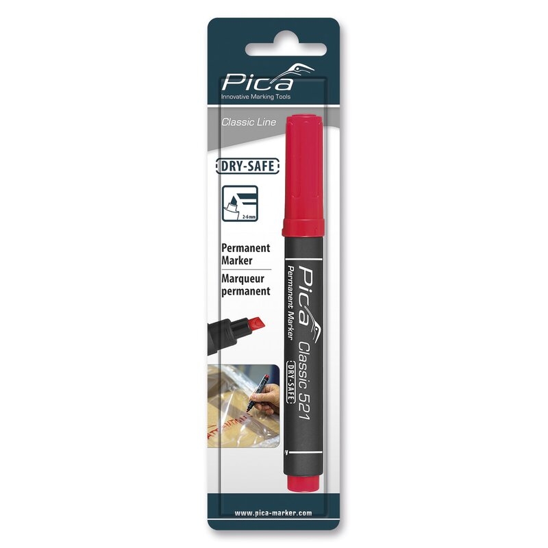 Marcador permanente con punta tipo cincel Classic 521 Pica