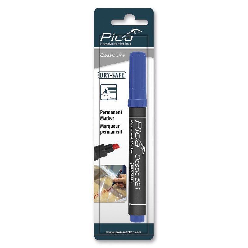 Marcador permanente con punta tipo cincel Classic 521 Pica
