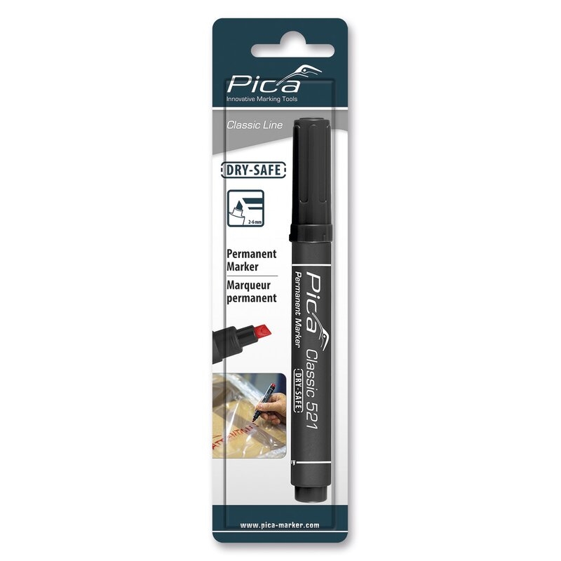 Marcador permanente con punta tipo cincel Classic 521 Pica
