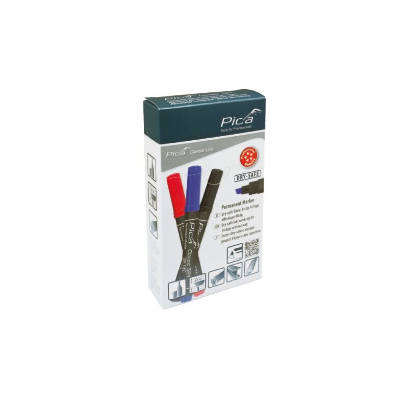 Marcador permanente con punta tipo cincel Classic 521 Pica
