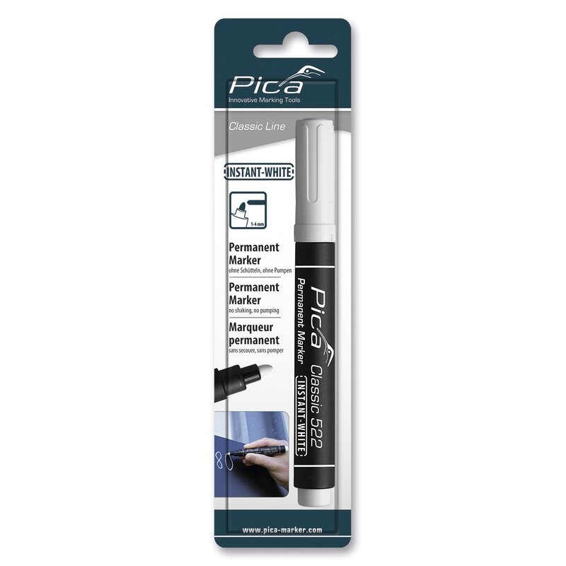Marcador blanco permanente con punta gruesa Classic 522 Instant White Pica