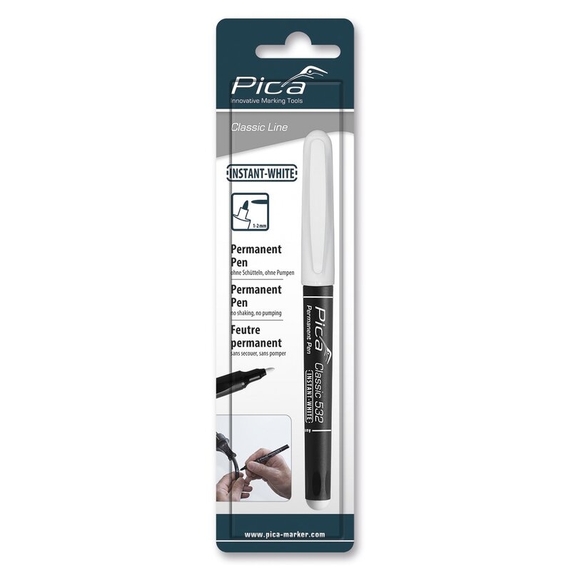 Marcador blanco permanente con punta media Classic 532 Instant White Pica