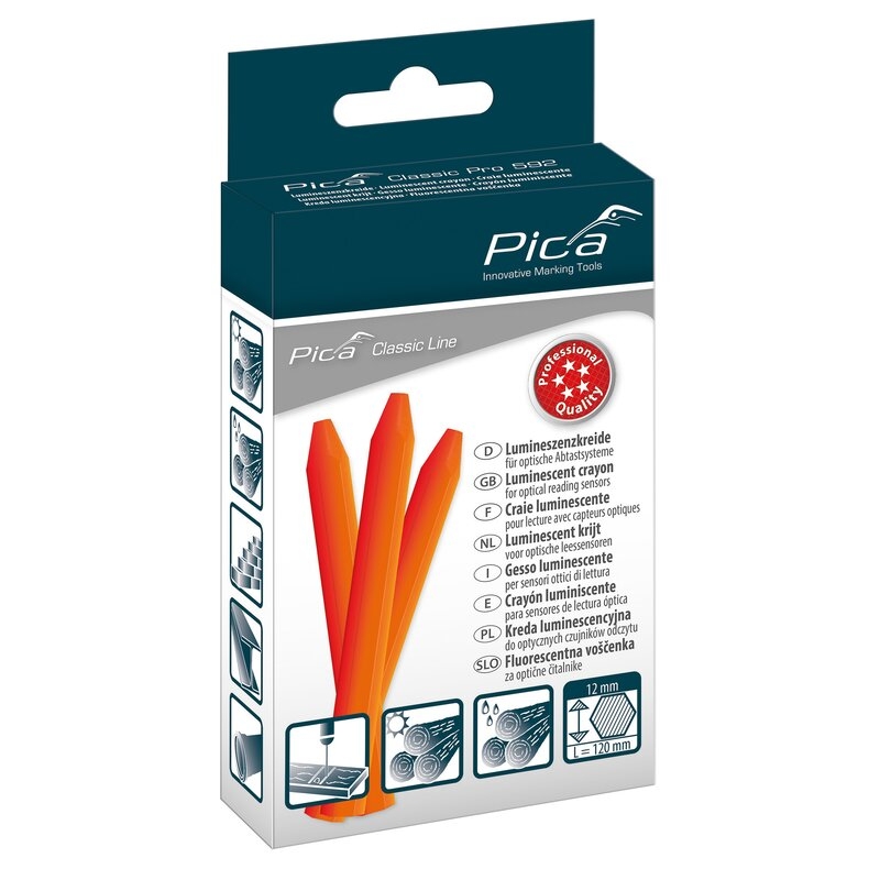 Marcador industrial crayon luminiscente Classic PRO 592 (en caja de 12 uds.) Pica