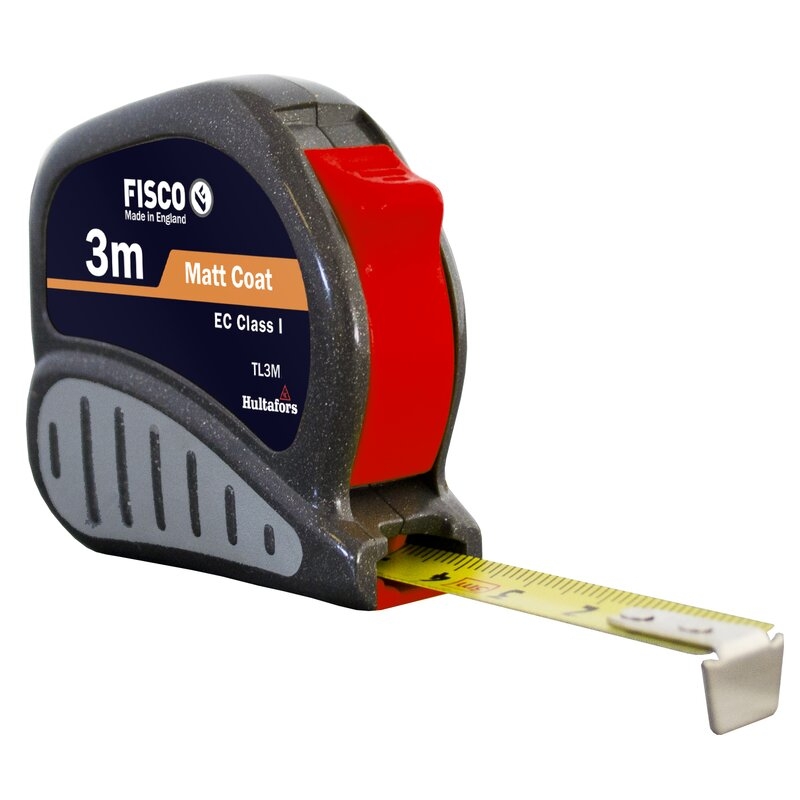 Flexómetro clase I con caja ABS con empuñadura de goma TRI-LOK Fisco