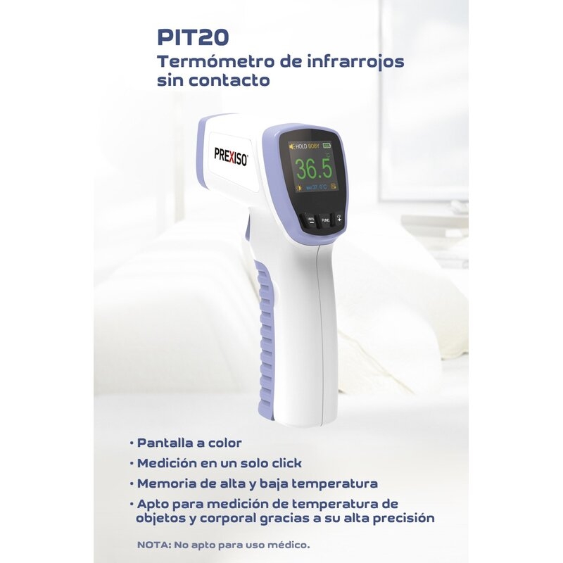 Termómetro infrarrojos para medir la temperatura sin contacto PIT20 Prexiso