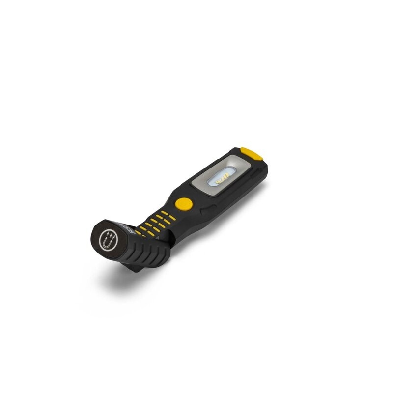 Luz de trabajo + linterna LED recargable con ganchos e imán, base regulable, ALAMO STAK