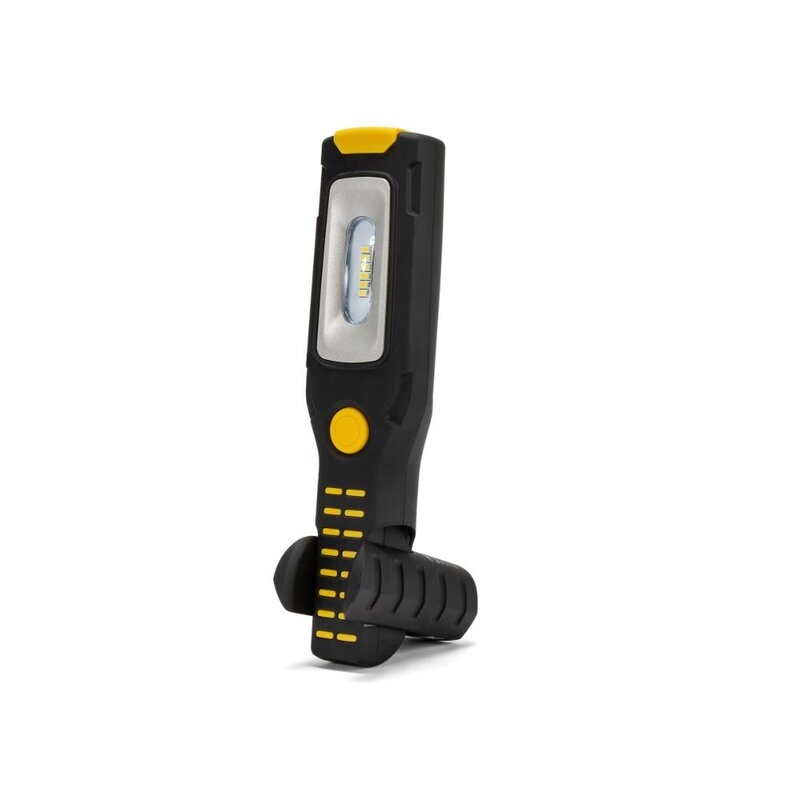 Luz de trabajo + linterna LED recargable con ganchos e imán, base regulable, ALAMO STAK