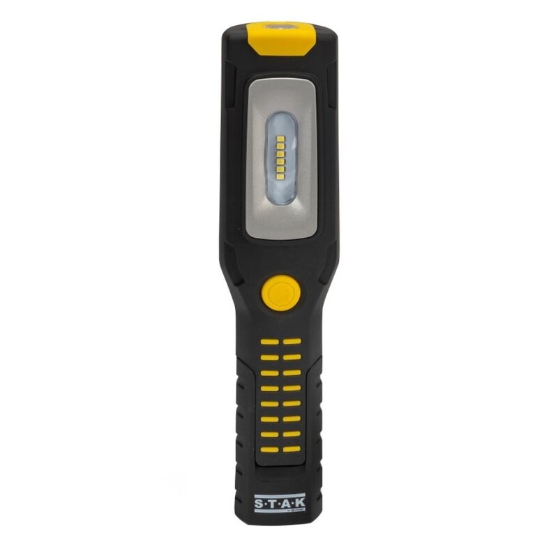 Luz de trabajo + linterna LED recargable con ganchos e imán, base regulable, ALAMO STAK