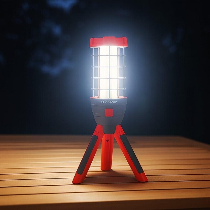 Luz de trabajo recargable PAUL 800 lúmenes en mini trípode Velamp