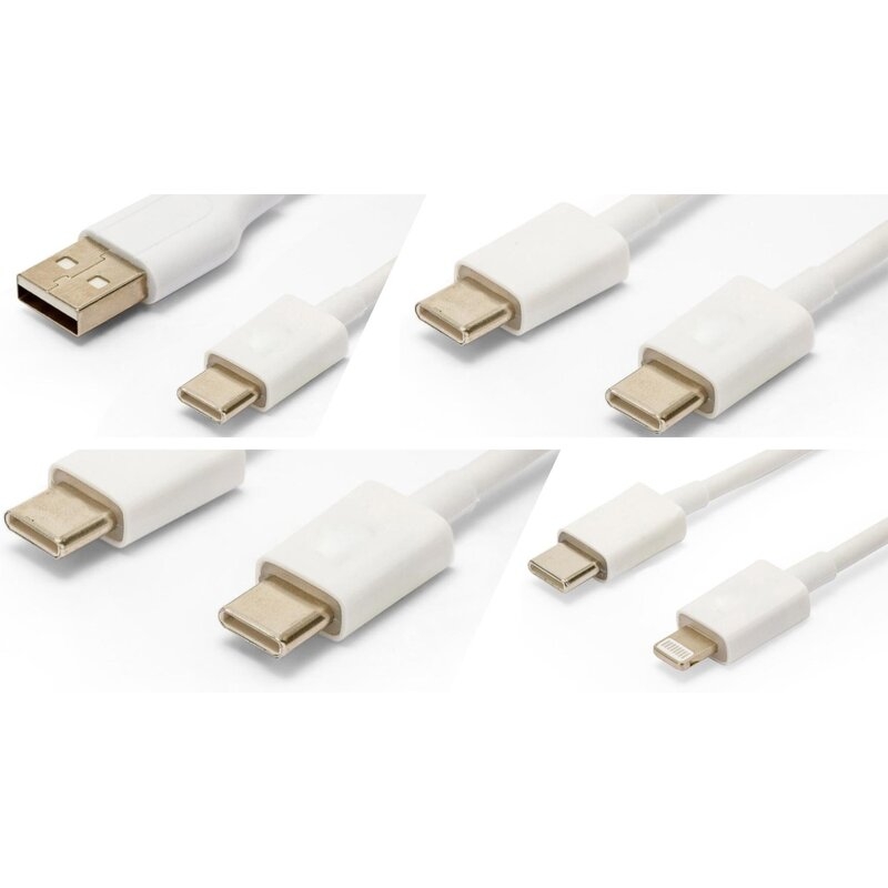 Cables de sincronización y carga USB blanco para dispositivos electrónicos