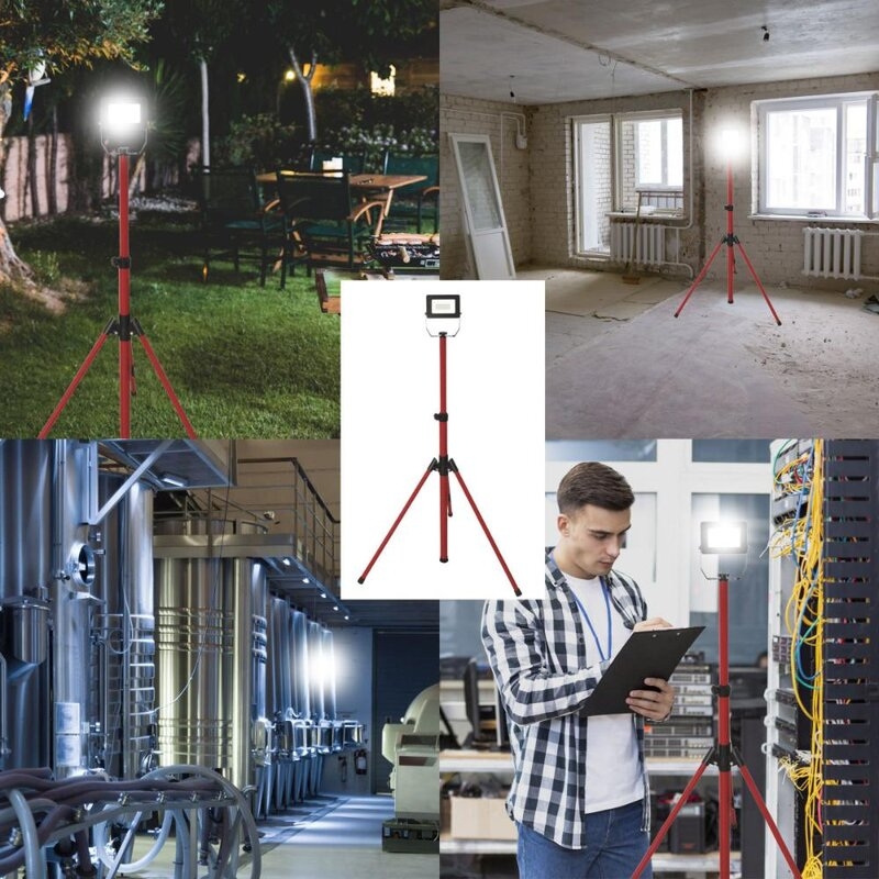 Foco de trabajo LED SMD 20W IP65 6500K con trípode y cable 3mt LIGHT PAD 2 Velamp