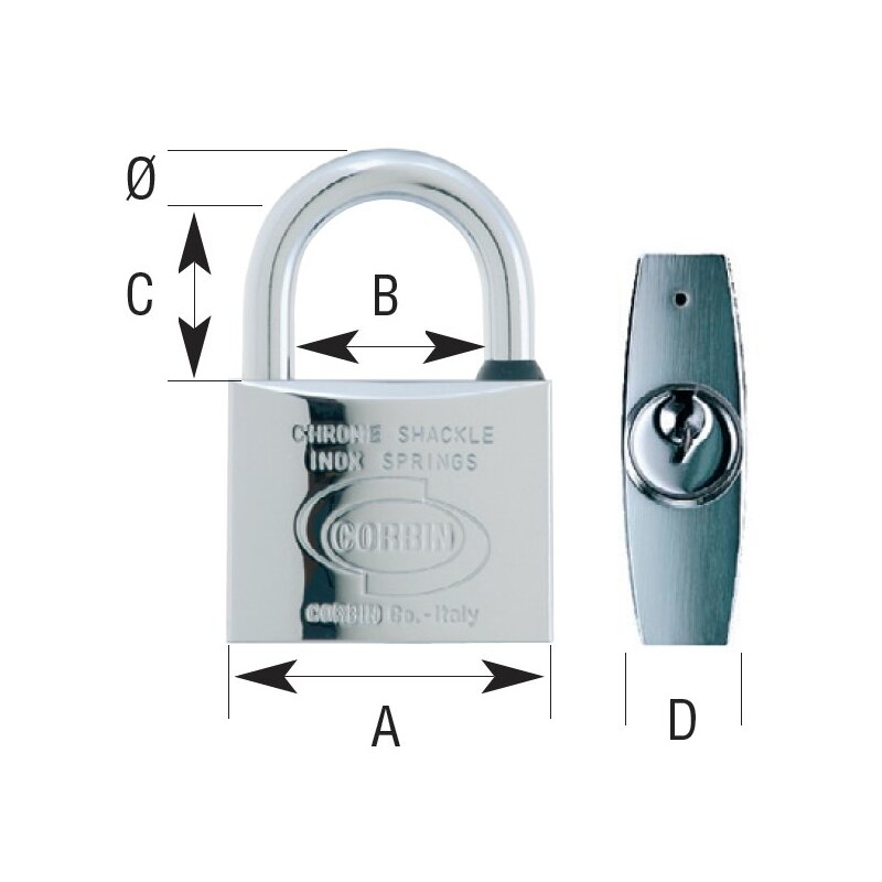 Candado Euromarine arco estándar Corbin