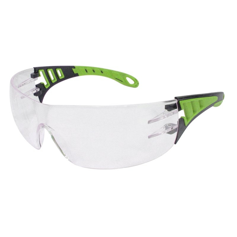 Gafas de seguridad transparentes con patillas verdes EVO Eagle