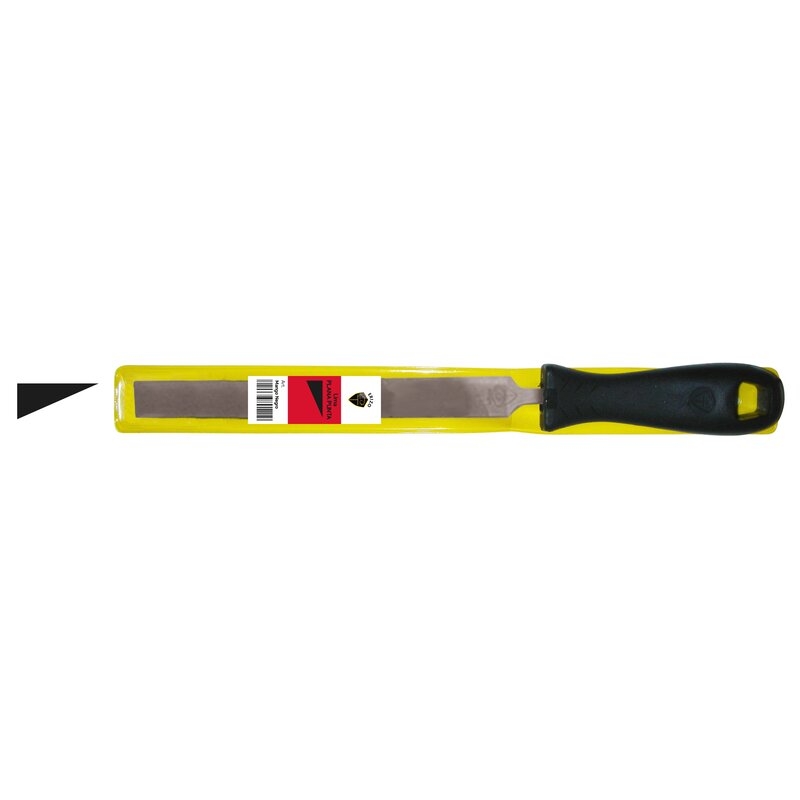 Lima de mecánico plana punta con mango negro en funda Erizo