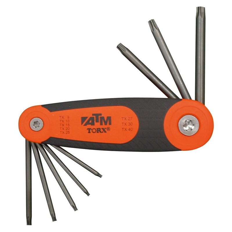 Juego de 8 llaves Torx en soporte tipo navaja ATM Llaves & Vasos