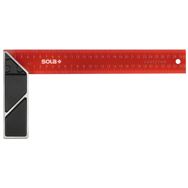 Escuadra de carpintero de acero pintado epoxi rojo SRC Sola