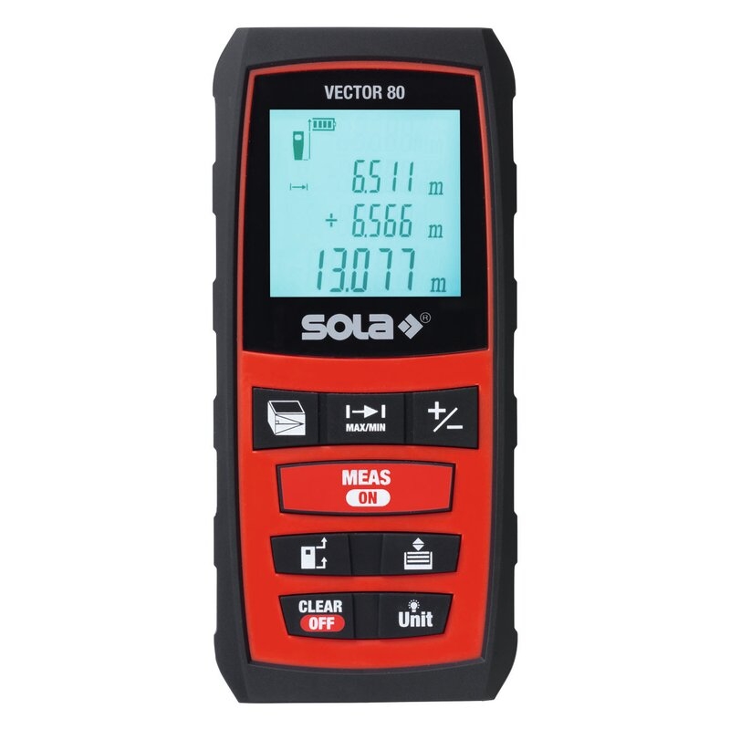 Medidor láser con alcance hasta 80 m VECTOR Sola