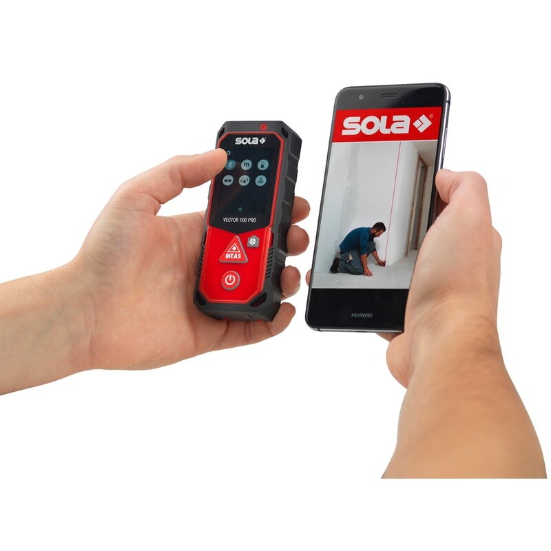 Medidor láser con alcance hasta 100 m Vector Sola