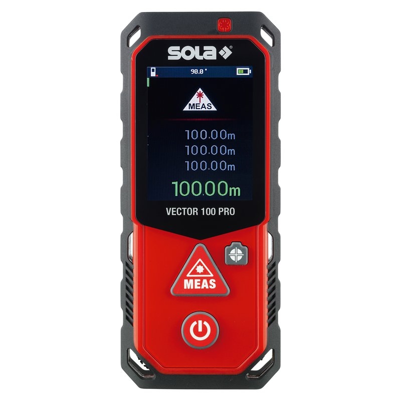 Medidor láser con alcance hasta 100 m Vector Sola