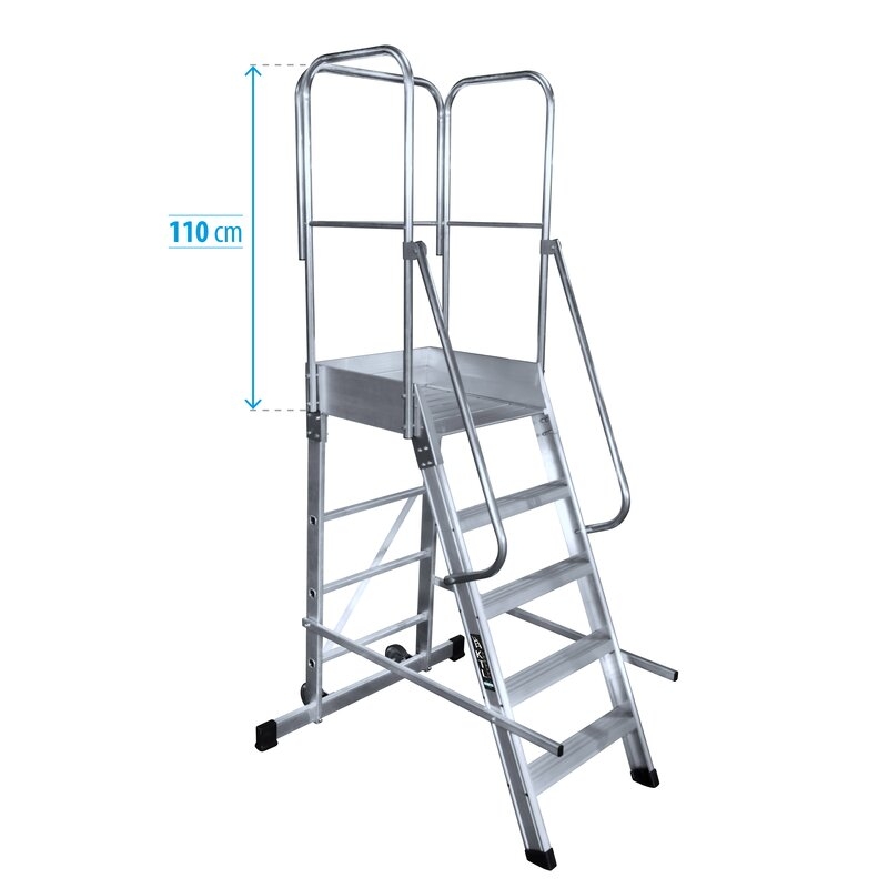 Escalera de plataforma móvil, 1 acceso 60x90 s.industrial
