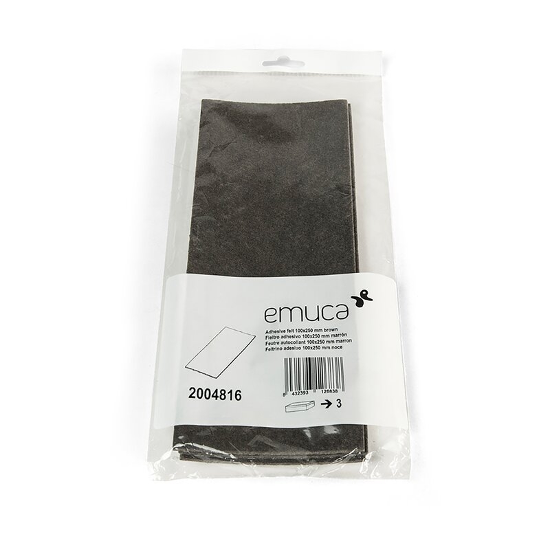 Emuca Fieltro adhesivo para muebles, rectangular, 100x250 mm, 10 ud.