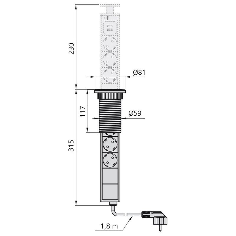 Multiconector elevable Vertikal