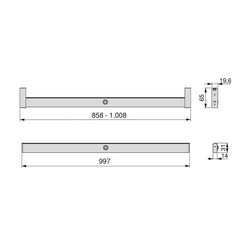 Barra para armario con luz LED Polux con sensor de movimiento (12V DC)
